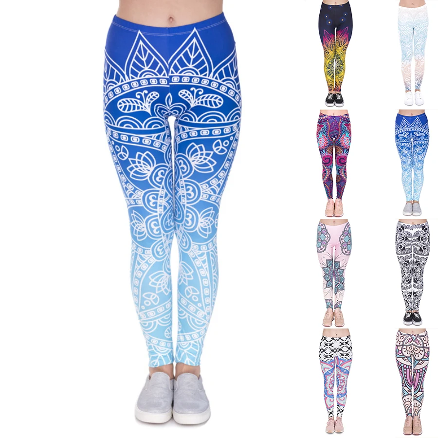 

Women's Basic Leaf Printed Yoga Pants Elastic Yoga Leggings Gym Jogging Fitness Clothes Quick Dry Slim Pants XS-8XL
