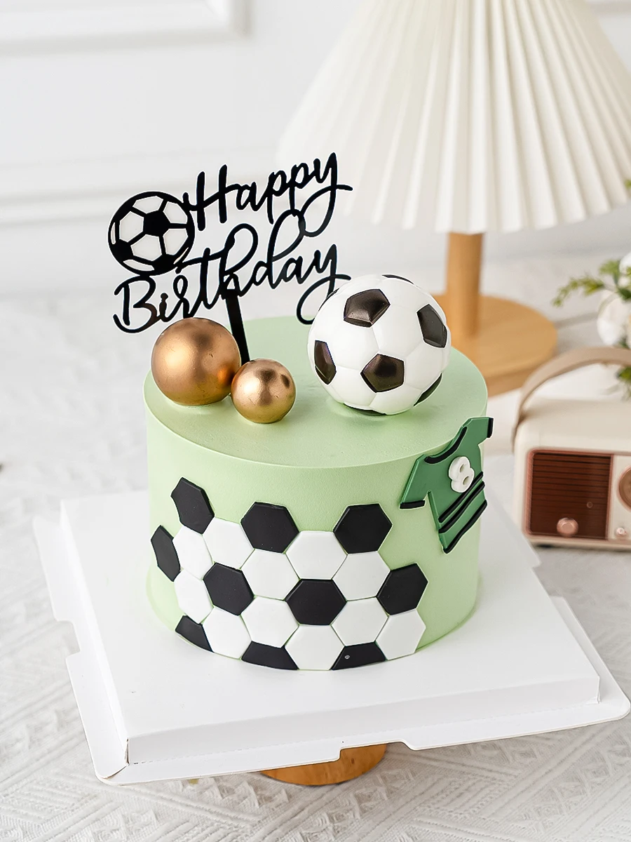 Forniture per la decorazione di torte acrilico calcio buon compleanno Cake  Topper per gli appassionati di calcio torta di compleanno Dessert Decor  Topper - AliExpress
