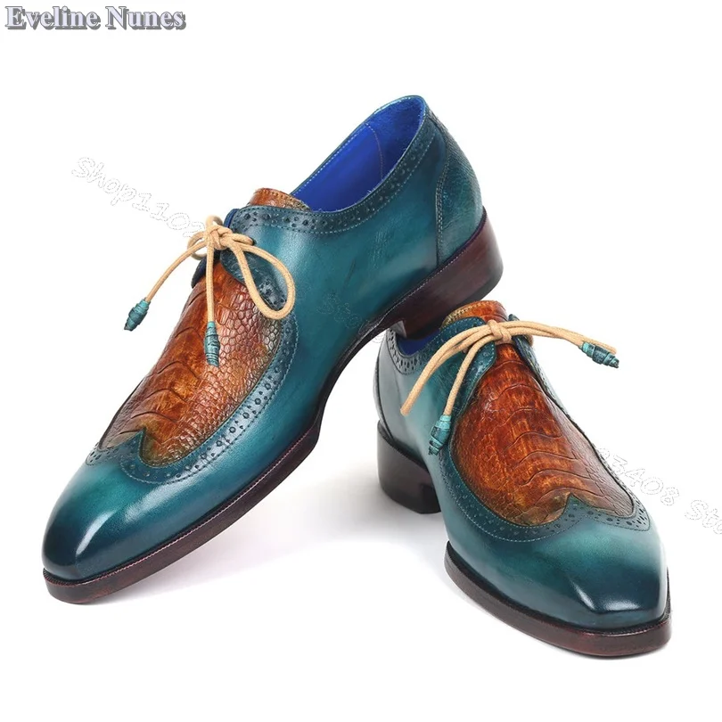 

Mixed Lace up Men Shoes Pointed Toe Wear Resistant Shoes Fashion Snakeskin Party Male Shoes 2023 Big Size 39-47 Zapatillas Mujer