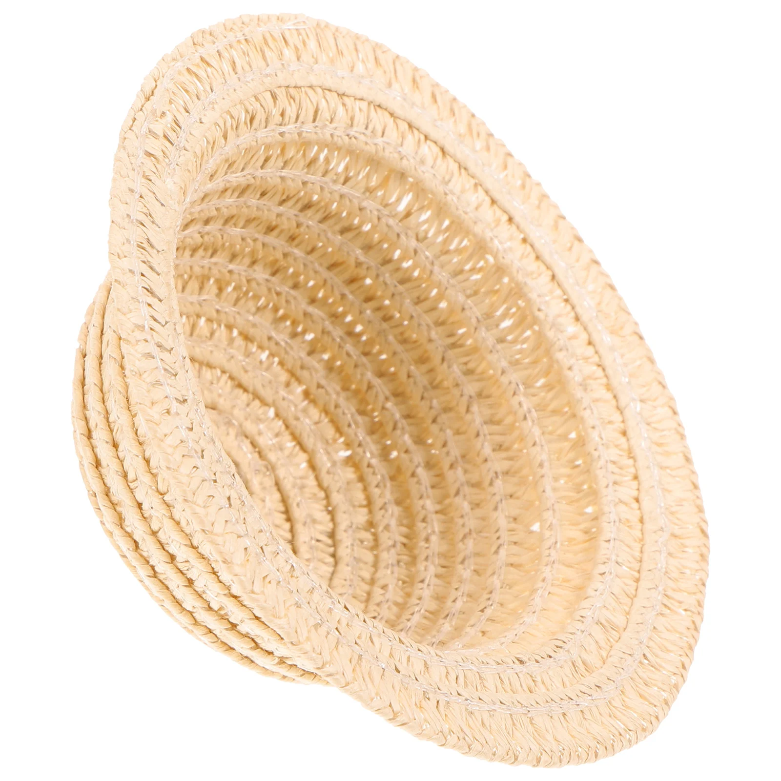 

Straw Hat Mini Woven Decor Top DIY Adorable Adornment Weaving Craft Model Creative Ornament House Has