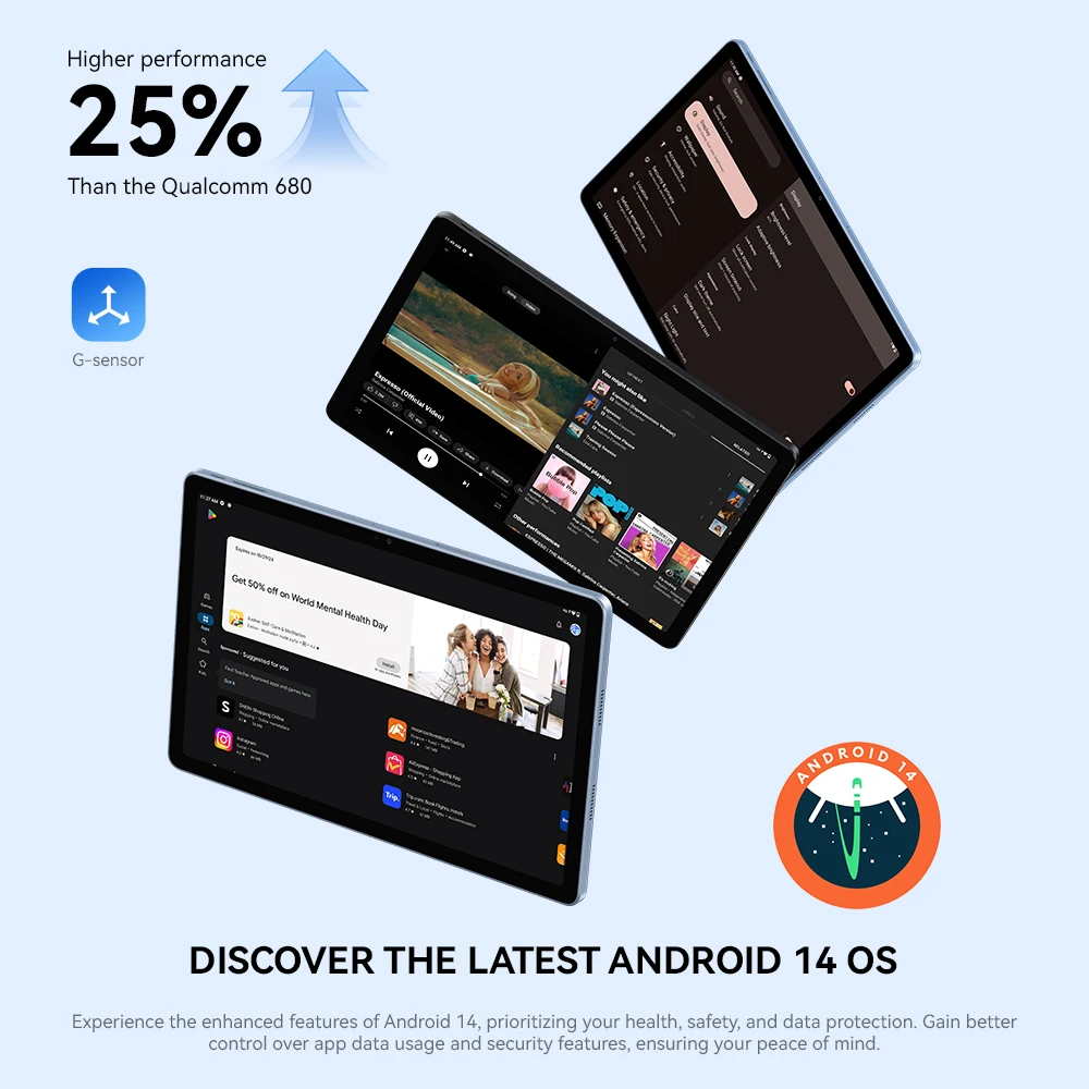 Alldocube iplay 60 pro 11 inch Tablet 6GB+6GB RAM 128GB ROM Android 14 Helio G99 4G LTE+Wi-Fi 90Hz Display 4 Speakers 3
