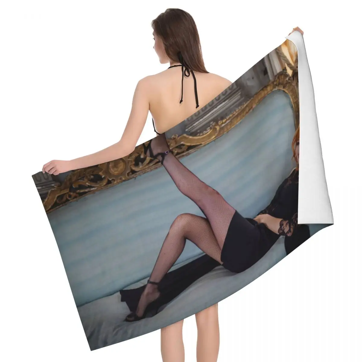 

Pretty Mylene Farmer Super Soft Microfiber Bath Beach Towel Quick Drying French Singer Shower Pool Towels