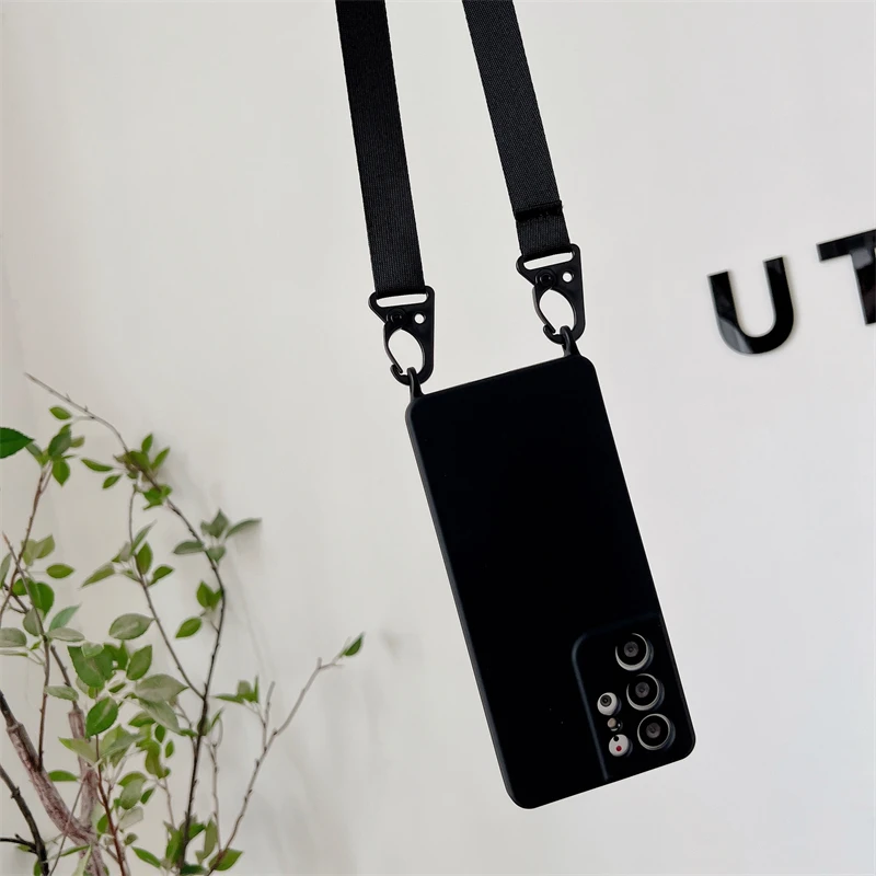 thumbnail image 1 of Crossbody Lanyard Necklace Case For Samsung Galaxy A32 A22 A12 A52 S21 S20 FE S22 S23 Ultra Plus Soft Silicone Cord Strap Cover, 1 of 5