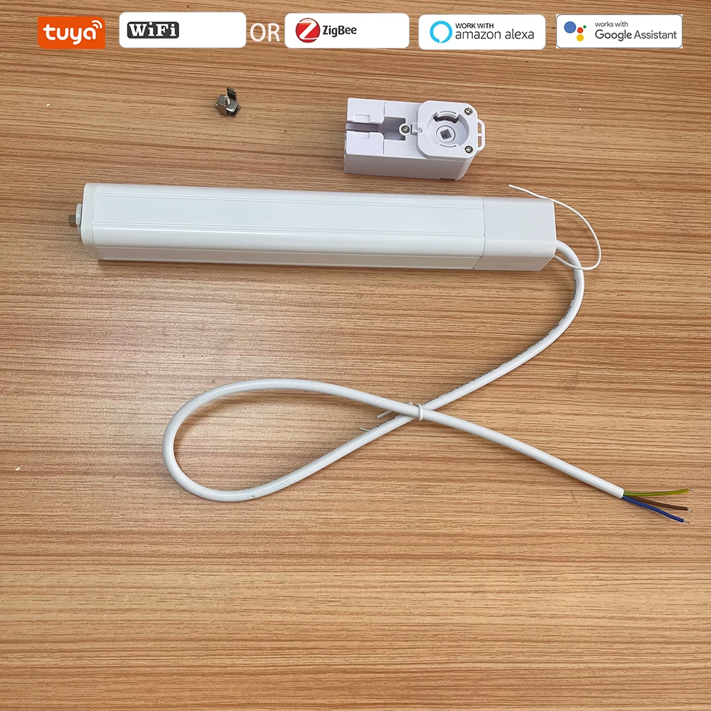 Tuya Wifi 또는 ZigBee 스마트 커튼 모터 AC 전기 커튼 오프너 리모컨은 Alexa Google Home Smart Life와 함께 작동합니다.