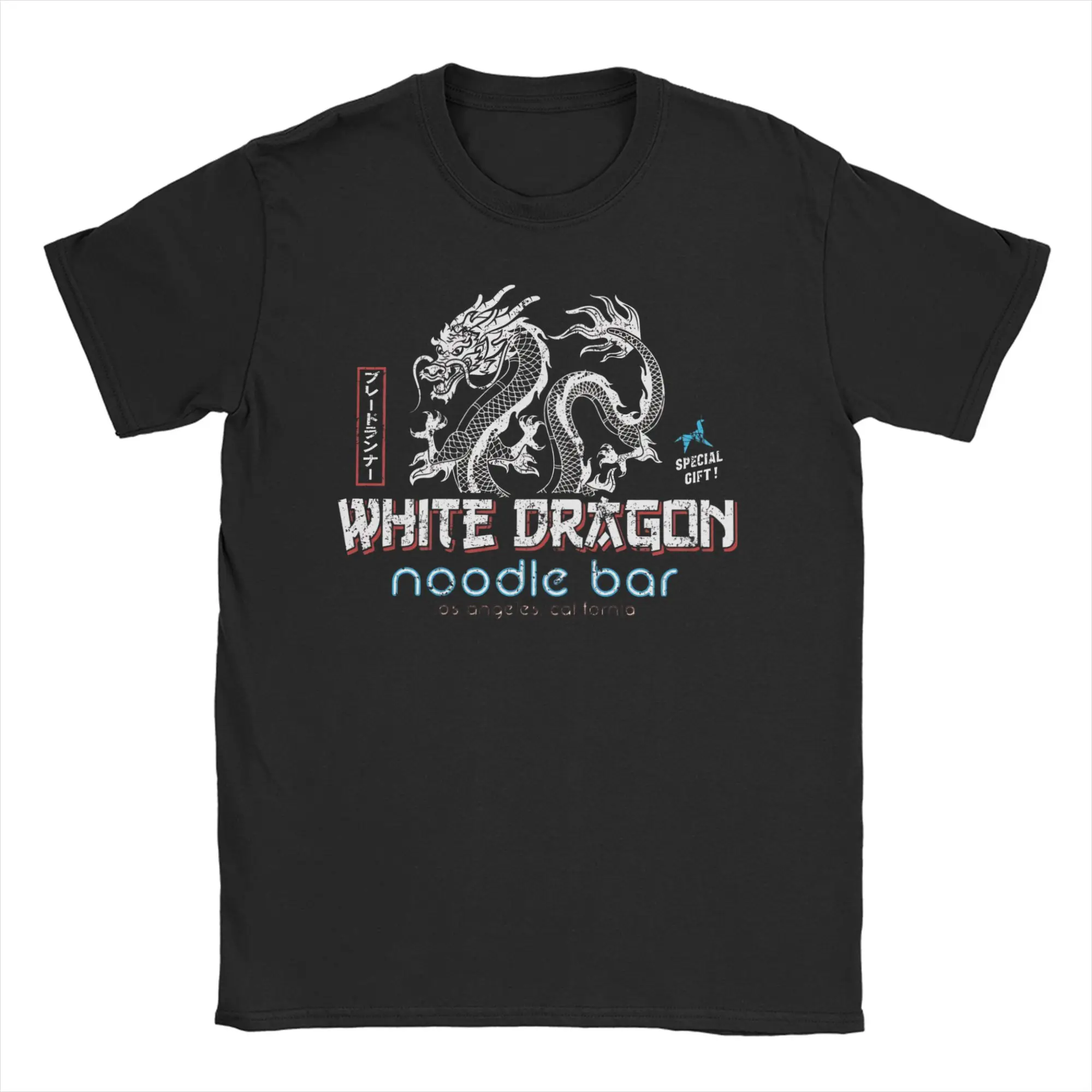 Männer Frauen T-Shirt Klinge Läufer Weiß Drachen nudel bar Vintage Baumwolle Tees Kurzarm T Shirts Rundhals Tops Neue Ankunft