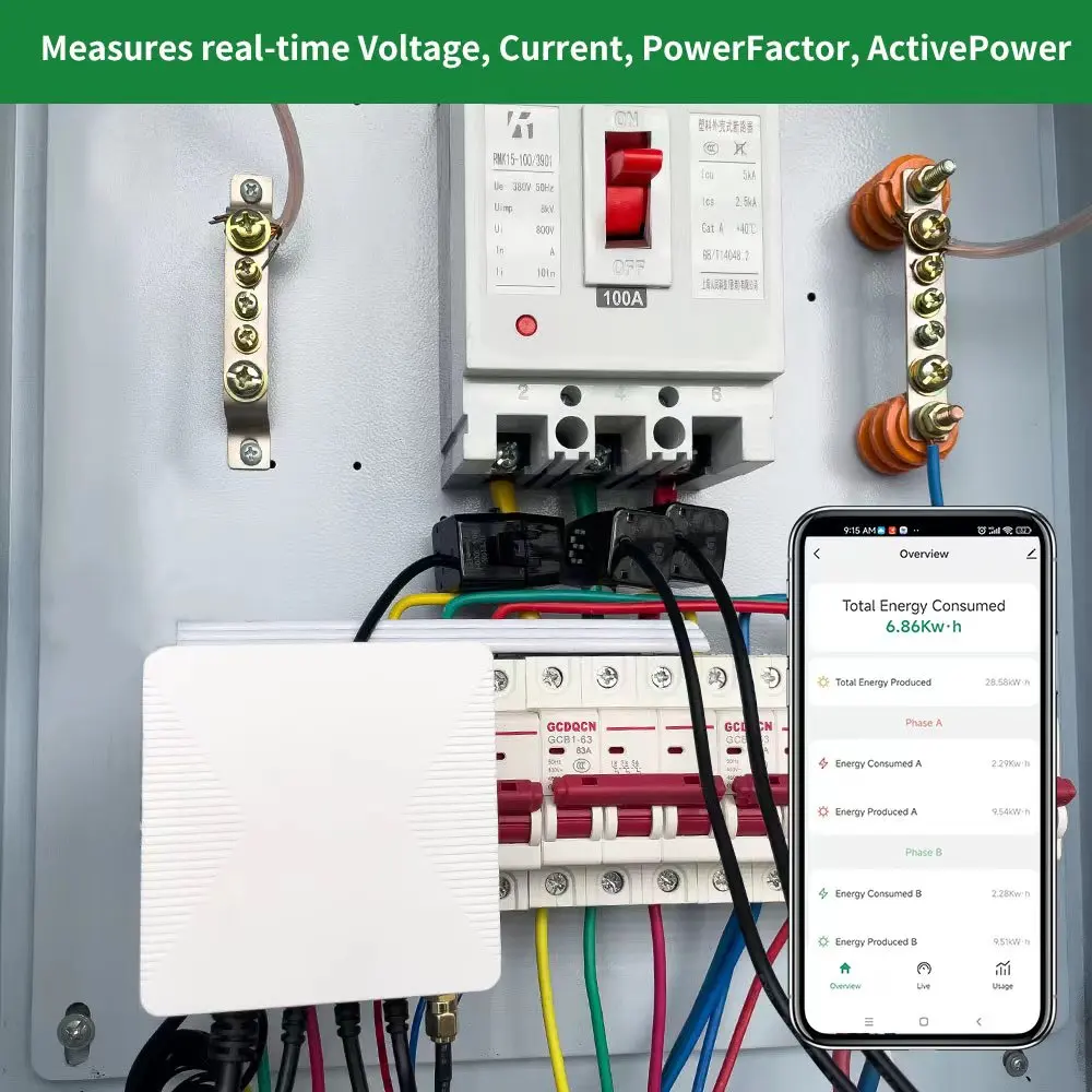 TUYA Wifi Smart 3 Phase Bi-Directional Measurement Energy kWh Meter Monitor 80A