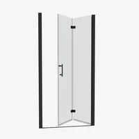 32" W x 72" H Double Fold Glass Shower Door, 1/4" Folding Clear Glass Shower Panel Pivot Swing Frameless Shower Door 1