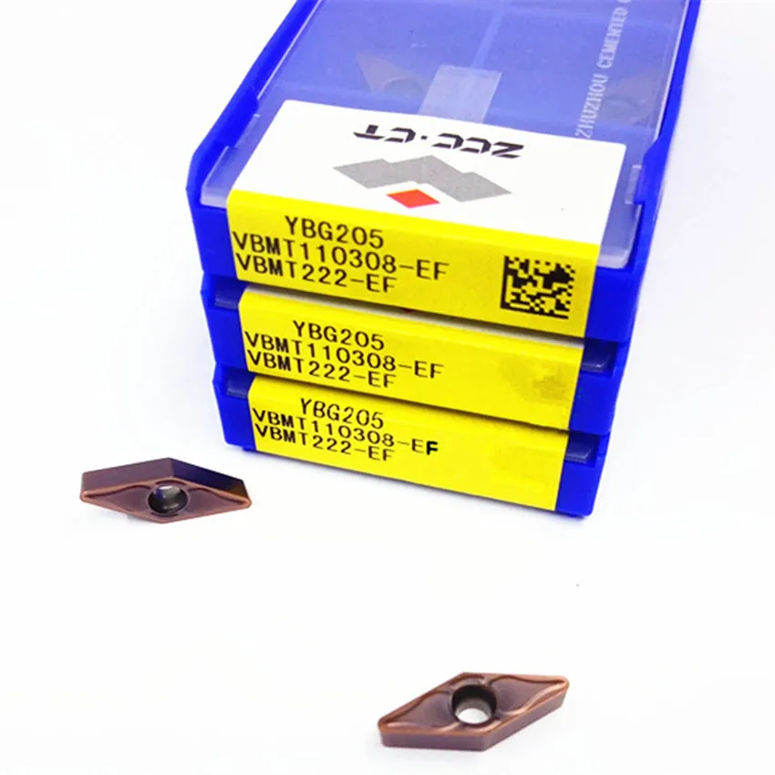 VBMT110302-EF YBG205/VBMT110304-EF YBG205/VBMT110308-EF YBG205 VBMT110302 VBMT221 VBMT222 ZCC.CT CNC 카바이드 인서트 10개/박스