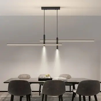 Modern Dining Table LED Chandelier Black Gold 1