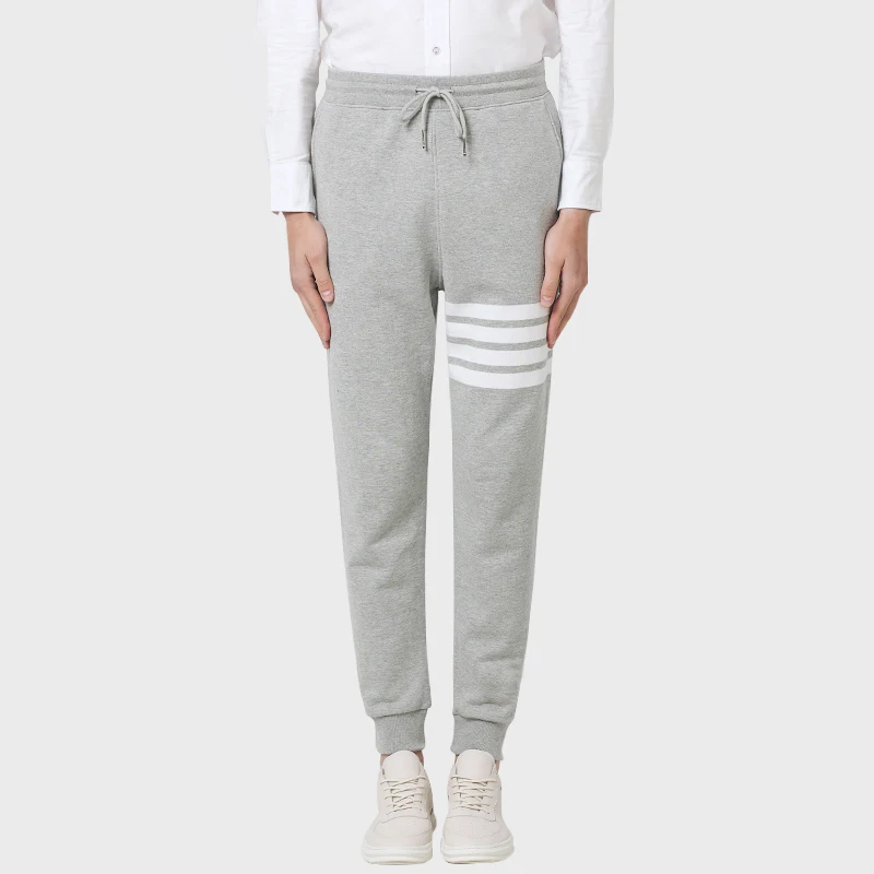 

TB THOM Knitted Men's Sweatpants Classic Yarn-dyed 4-Bar Striped Straight Comfortable Trousers Fashion Casual Pure Cotton Pants