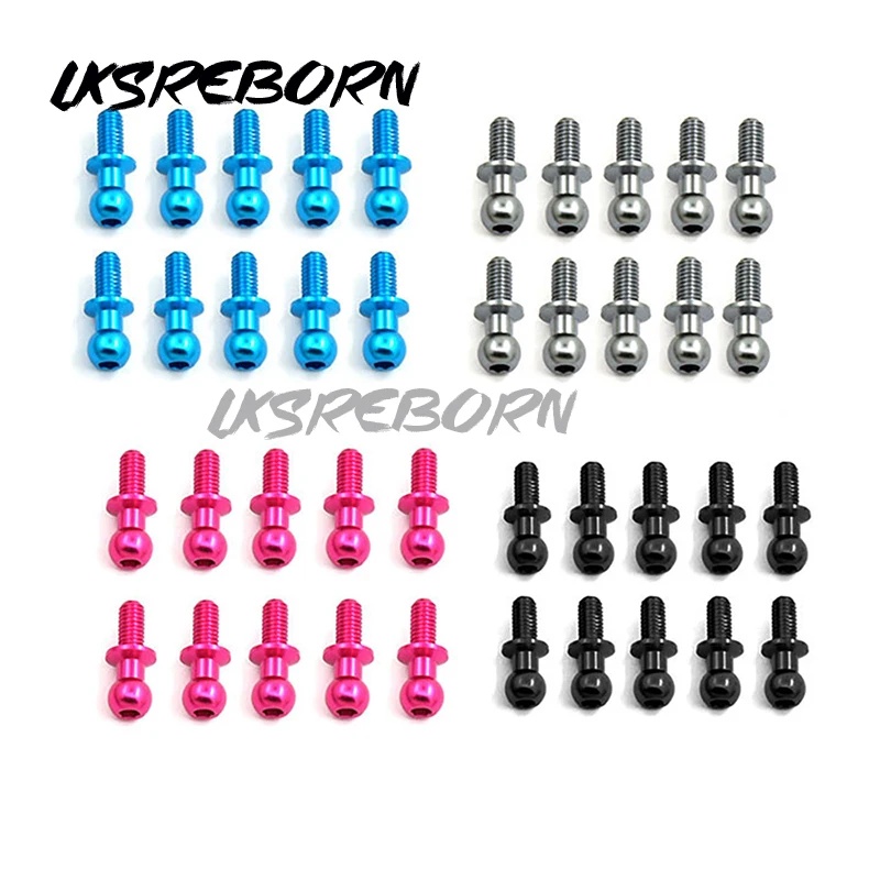 

10Pcs/lot M3 Metal Hex Ball Head Screws For Tamiya TT01 TT02 Sakura D5 1/10 RC Drift Car Spare Parts Universal