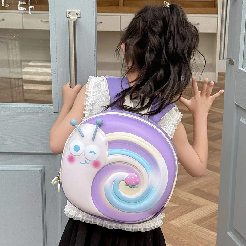 Cute Snail Kids Kindergarten Backpacks Cartoon Children's Boys School Bags Hard Shell Toddler Girls Backpacks for Preschoolers 2