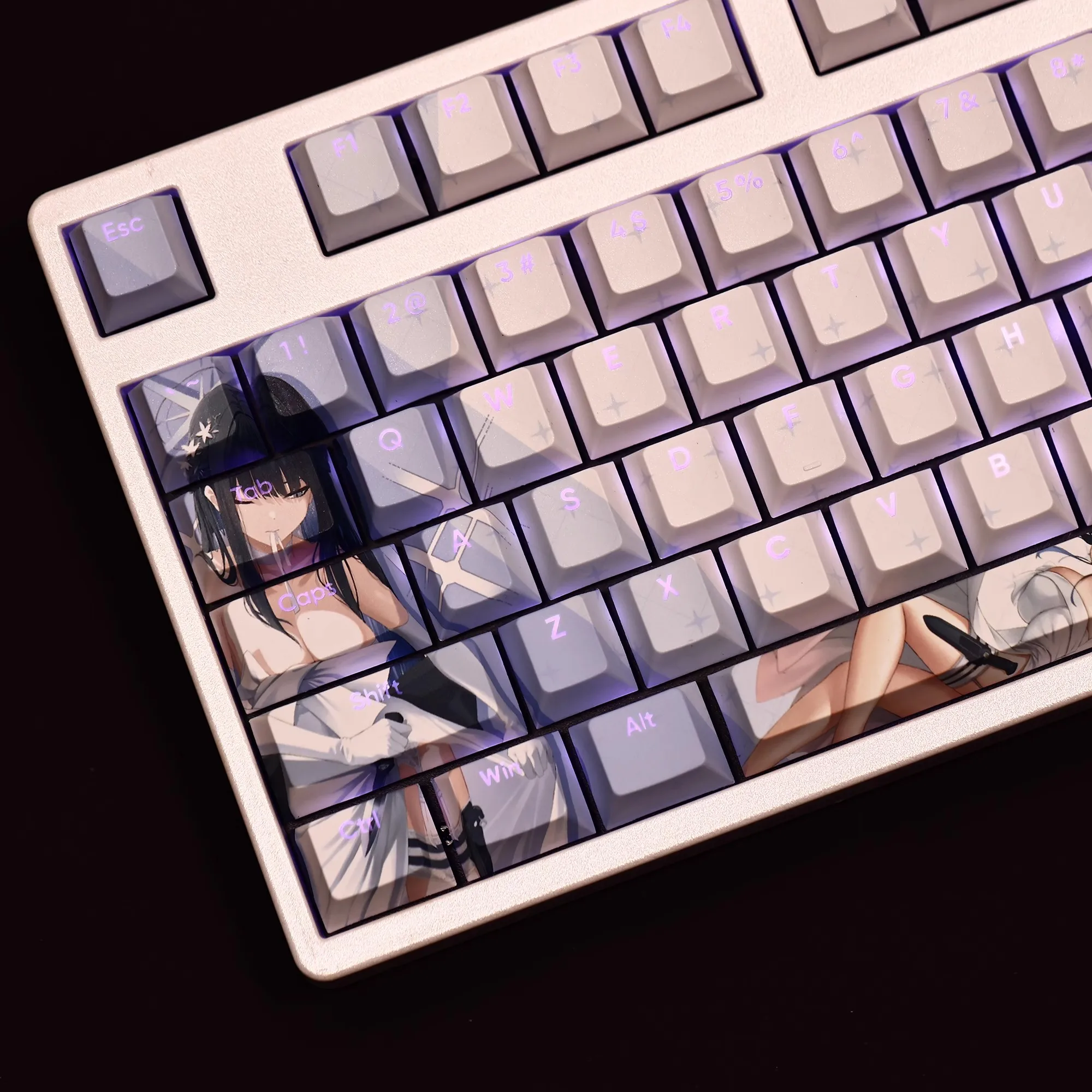 108 Keys/set Blue Archive Saori Dress Version Keycap PBT