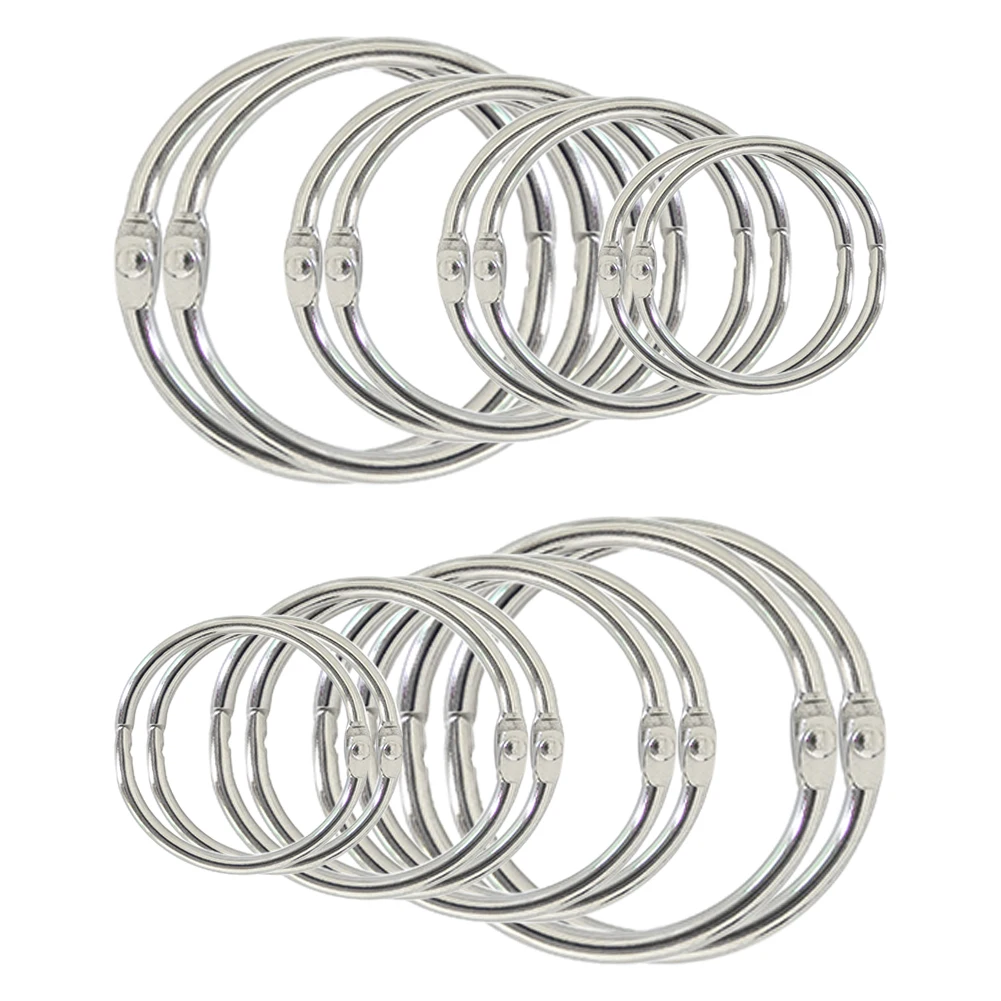 20-88mm Metal Loose Leaf Book Binder Hinged Rings Keychain Album Scrapbook Craft Open Rings Office Binder Hoops metal ring binder metal binder ring loose leaf binding coil 5/10Pcs