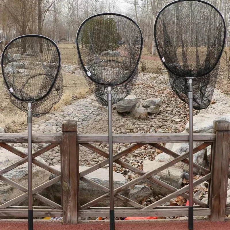 Fishing Net Removable Fishing Net 150cm/170cm/190cm/210cm Fishing Net Collapsible Telescopic Rod Lightweight Handle Nylon Mesh fishing net