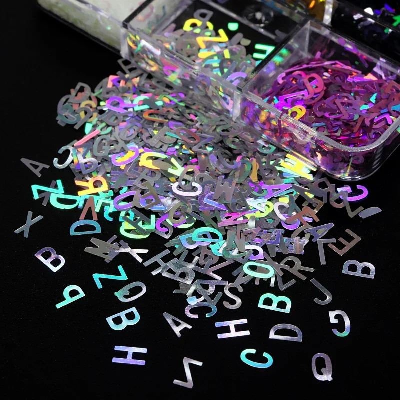 Decorative Stickers Engkish Letters Numbers UV Epoxy Resin Fillings Letters  Glitter Epoxy Resin Sticker Glitter Stickers for Kids