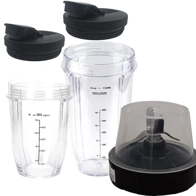Replacement 24oz For Ninja Blender Cup, 24oz Cups With 7 Fins Replacement  Blade Parts For Ninja Aut