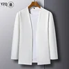 New Men's Casual Solid Color Long Sleeved Cardigan Cloak Spring and Autumn Fashionable Comfortable Top 4