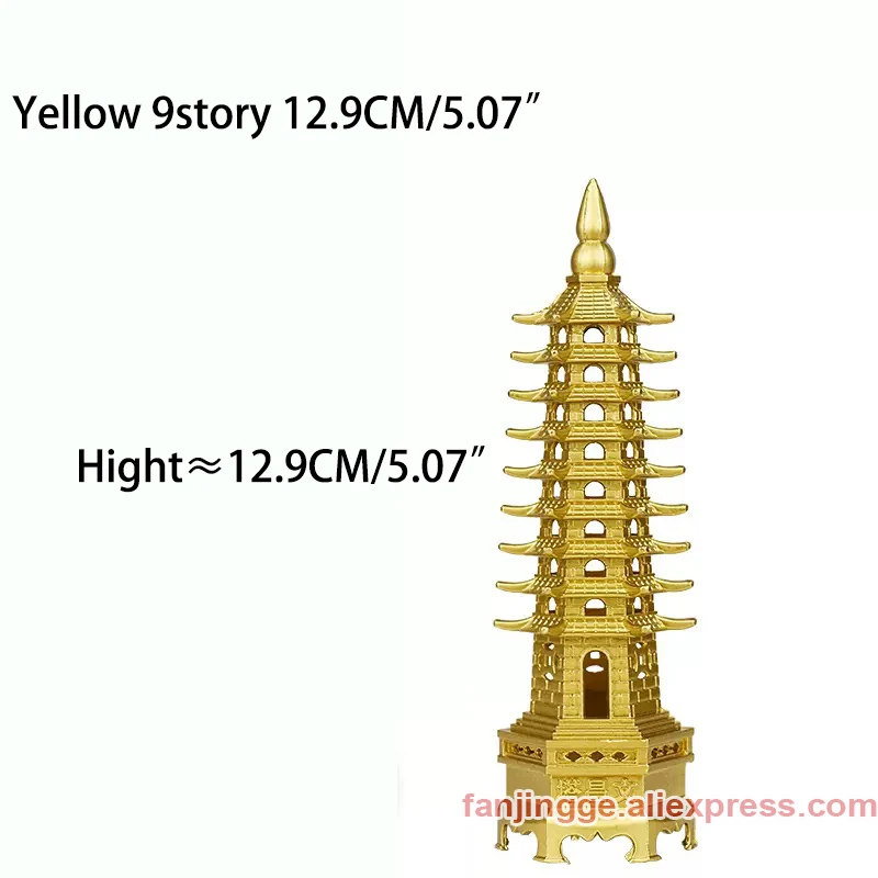 Heißer Verkauf Feng Shui Zink-legierung 3D Modell Chinesischen Wenchang Pagode Turm Handwerk Statue Souvenir Home Dekoration Metall Handwerk – Detail 21