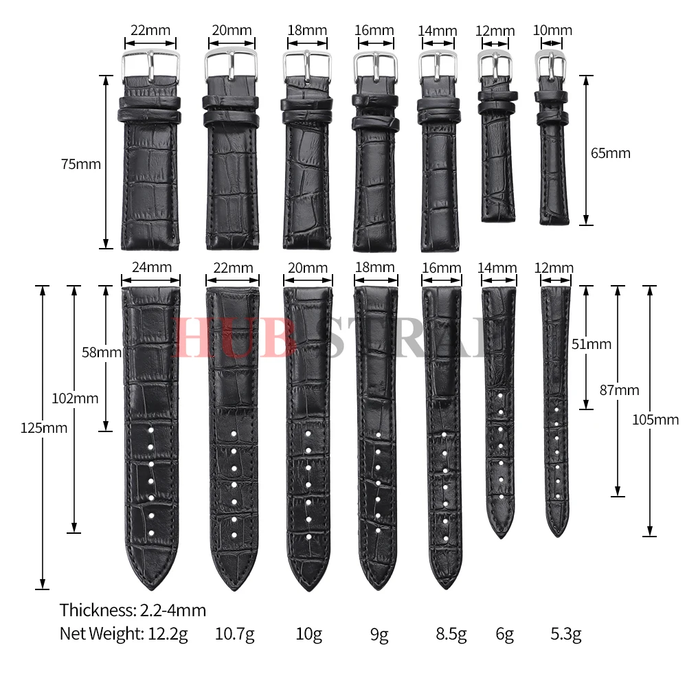 Premium Leather Watchband - Universal Soft Sport Strap Replacement