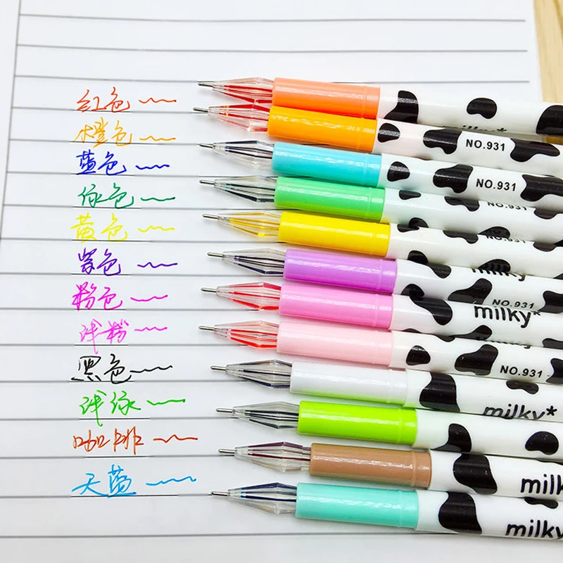 Cute Pens Black Ink Retractable 0 5mm Gel Pens Bullet