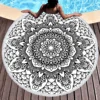 Mandala Round Beach Towel,Black and White Pattern Oversized Anti-Sand Quick-Drying Beach Blanket Bath Towel Yoga Mat Picnic Mat 5