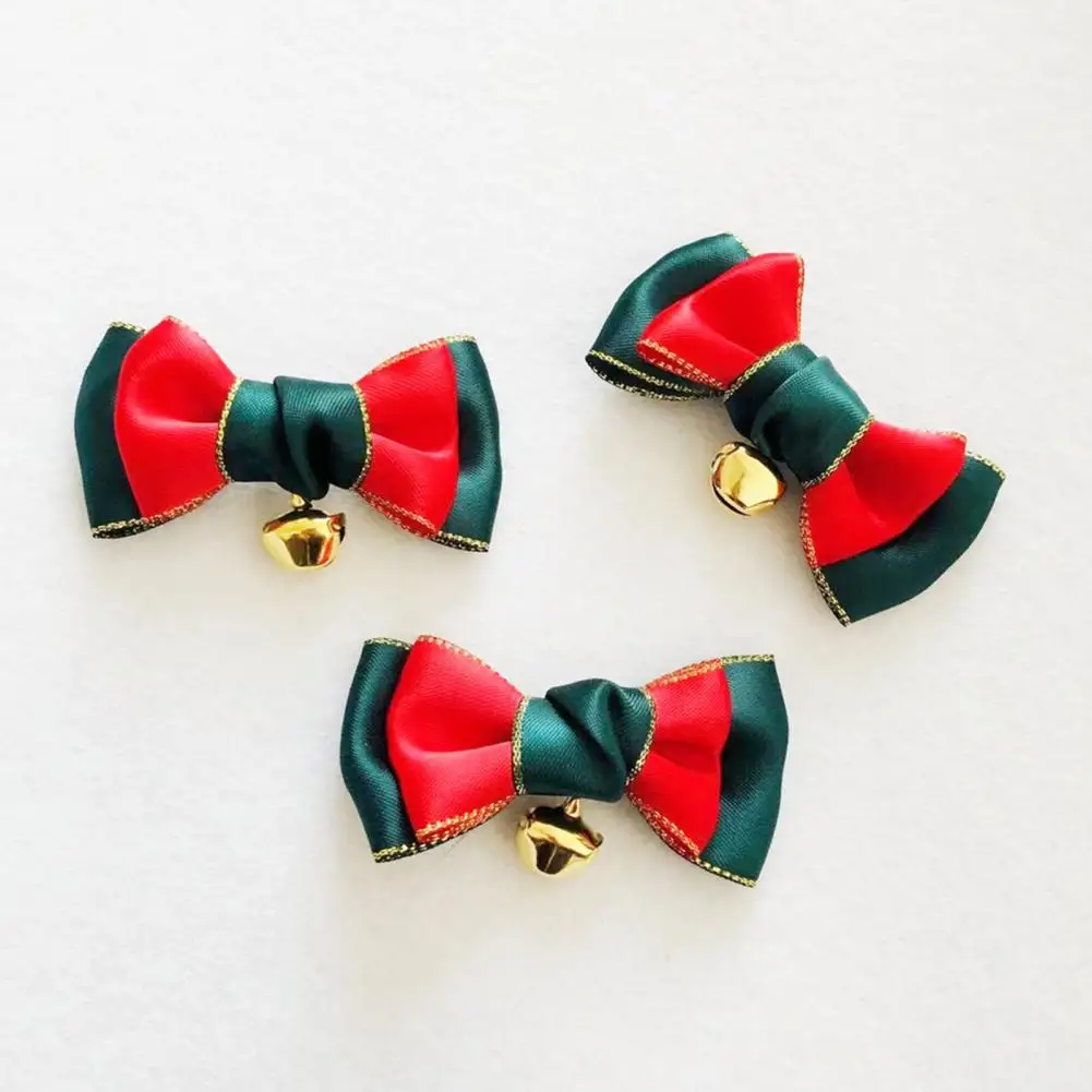 

Party Supplies Christmas Bow Decoration Festive Holiday Party Decorations Vibrant Christmas Bow Ties with Mini Bells Durable