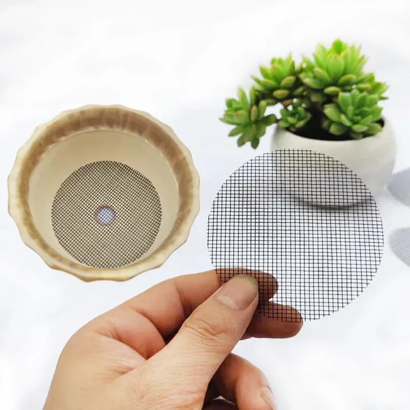 50 Piece Pot Hole Screen Mat Round Drainage Hole Screen to prevent soil loss Plant Drainage Gasket Gardening Supplies