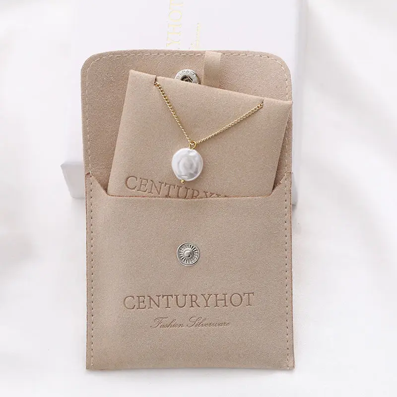 Wholesale 500pcs/lot Jewelry Pouches Suede Microfiber Small Jewelry Bags  Custom Logo Printed Custom Necklace Earrings Packaging