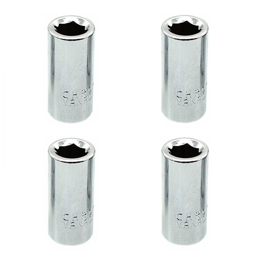 4PCS 1/4" Square Drive To 1/4" Hex Socket Bits Converter Screwdriver Bit Adapter For Screwdriver Bit Socket Adapter Step Drill 6