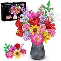 Flower Bouquet Building Set-Botanical Toy Rose Sunflower Home Plant Decor 18 Flowers Models Birthday Gift for Adult Women Kids8+ 1