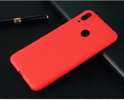 Vibrant Candy Silicone Soft Phone Case - Solid Color Design for Redmi 7 (Red)