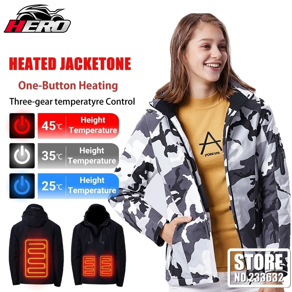

Motorcycle Riding Sports Jacket Padded Warm Comfort Cold Winter Comfort Drop-proof Built-in Heater High Quality