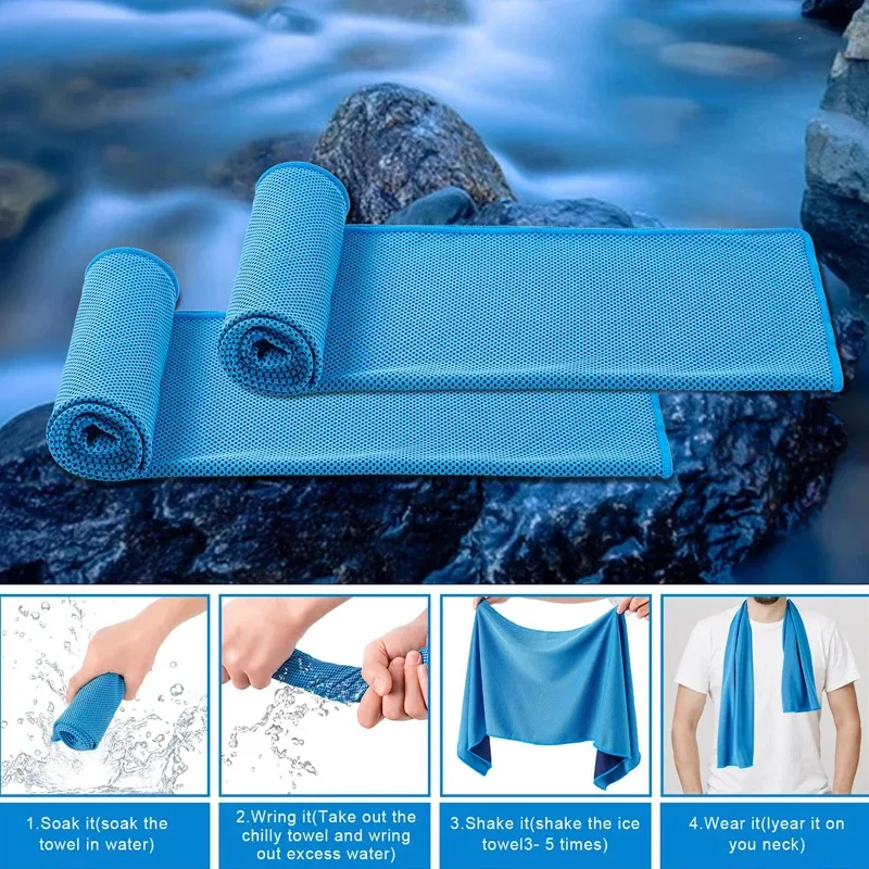 Outdoor Microfiber Quick Dry Cooling Ice Towel Sports Cold Towel for Fitness Camping Running