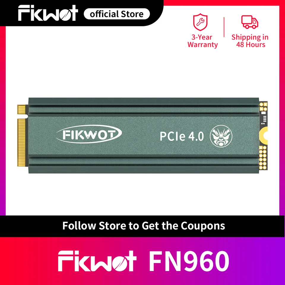 Fikwot FN960 M.2 SSD with Heatsink 512GB 1TB 2TB PCIe4.0x4 NVMe