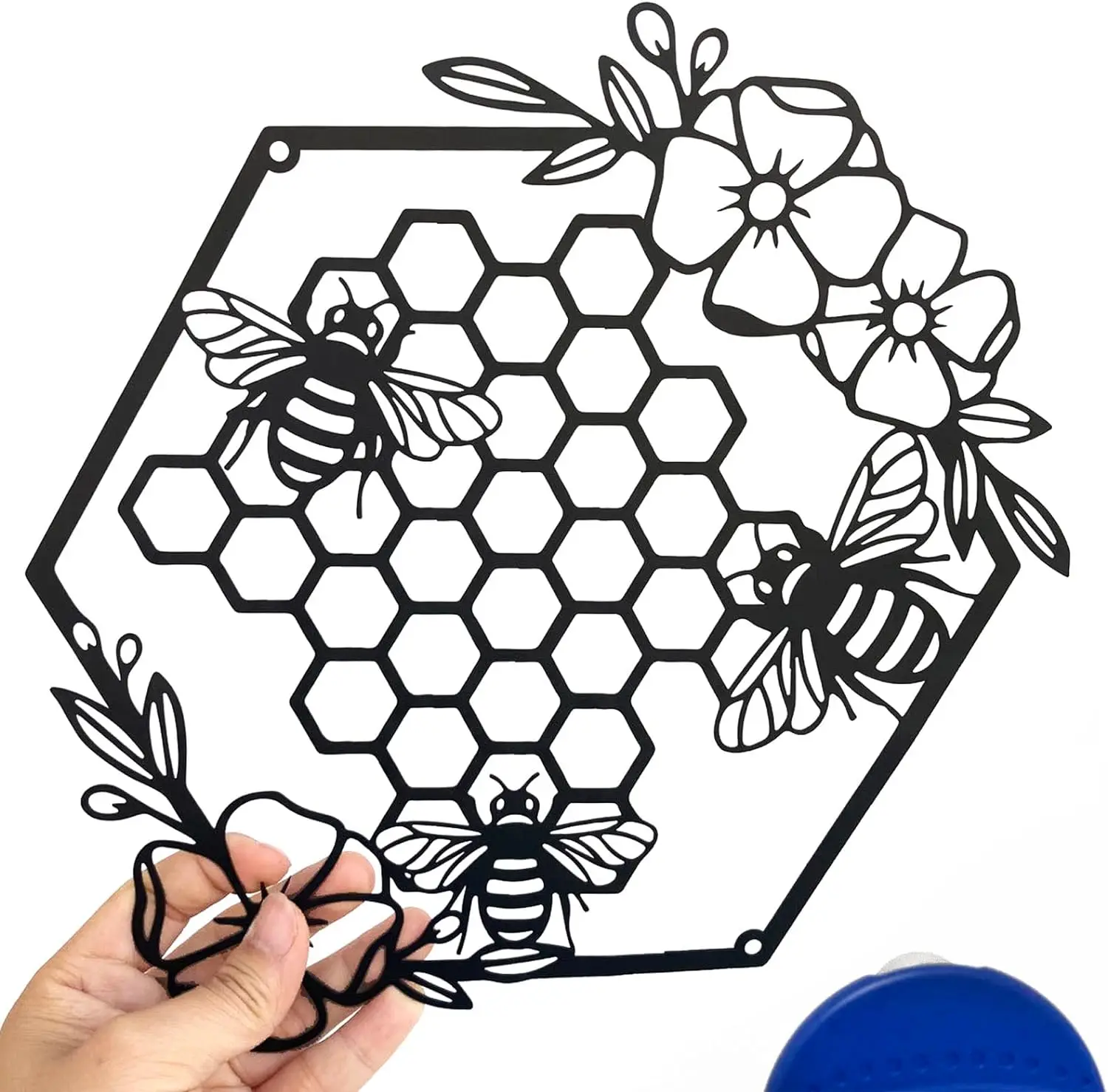 

metal iron Wall Art Farmhouse Honeycomb Flowers Metal Wall Hanging Decor Livingroom Garden Metal Livingroom Bedroom Office Home