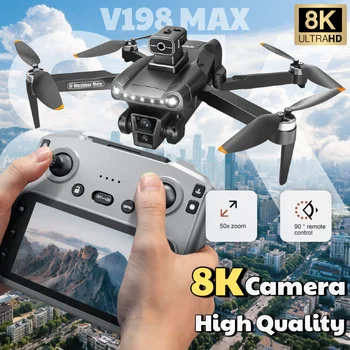 Drone GPS V198MAX Originale con Fotocamera Professionale 8K, FPV Aereo, Evitamento Ostacoli Laser e Telecomando con Grande Schermo