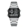 Digital 1200 Sport Electronic Unisex Watch Square LED Dial World Time Full Function Oak Series