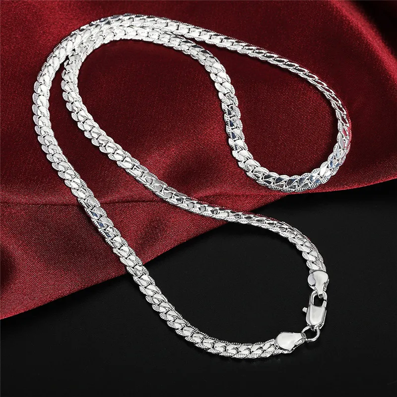 925 Sterling Silver Necklace Bracelet Jewelry Set for Men Women