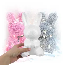 1 Pcs 21cm White Foam Bunny Polystyrene Handmade DIY Rabbit Birthday Wedding Valentine's Day Gifts Home Decoration Party Supply