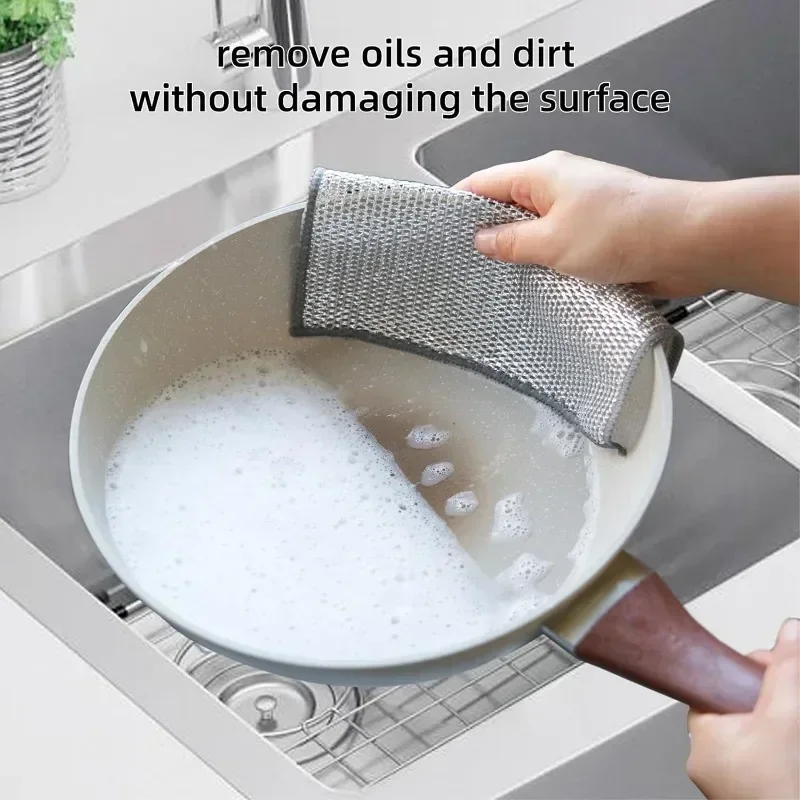 Magic Dishcloth 30/1pcs Silver Wire Cleaning Cloths Kitchen Dish Pot Washing Double-sided Thickened Towels Steel Wire Rags cleaning cloth dish cleaning cloth microfiber dish cloth dish cloth towel cleaning cloth kitchen towel