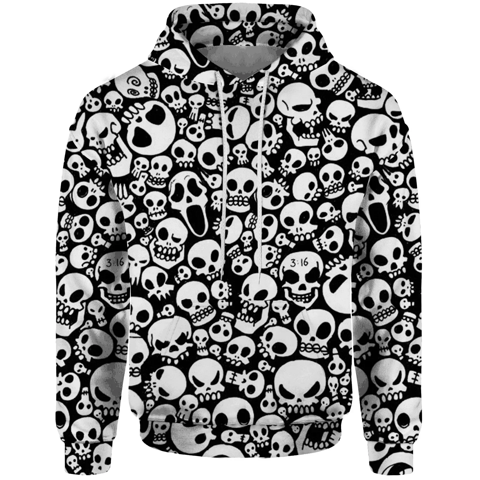 thumbnail image 1 of Sudaderas de estilo nuevo de otoño para hombres Sudadera de hombre moderna y versátil Camisa con capucha con estampado de calavera pequeña Tendencia casual, 1 of 4