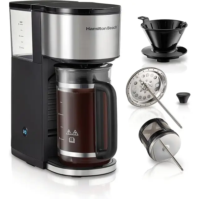 7-in-1 Coffee Maker Single Serve Drip Iced French Press Cold Brew Pour Over Compact Kitchen Brewer 2