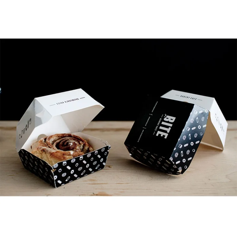 Custom  Wholesale Kraft Paper Fried Chips Box For Burger Custom Printed White Street Fast Food Packaging Hamburger Burger Box custom disposable kraft paper fast food box printed paper cup and bowl takeaway food packaging