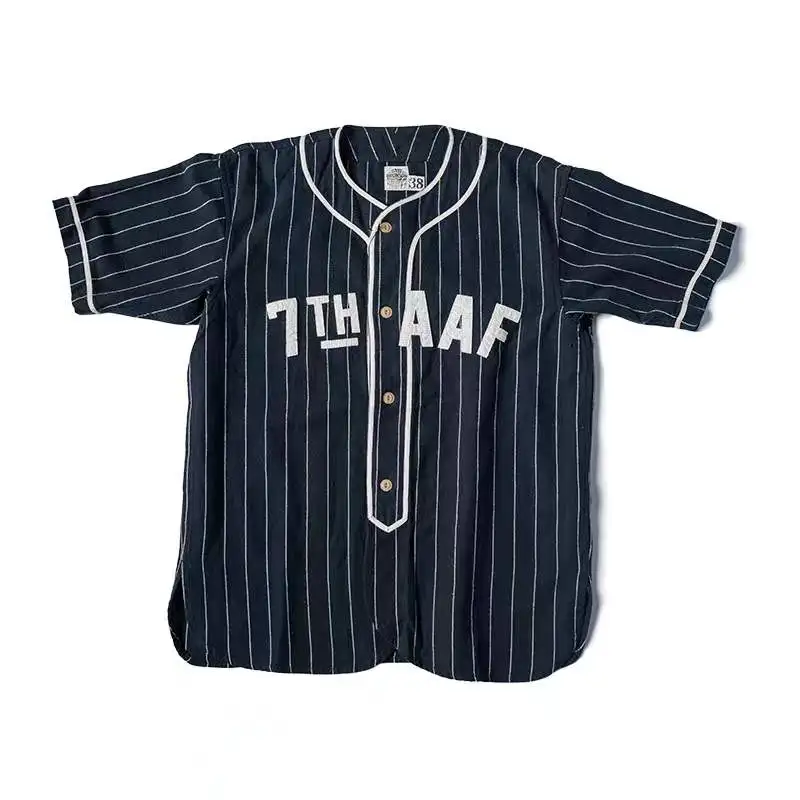 Bronson WWII Type Baseball Jersey Retro Style Men's Striped Sportswear Shirts 5