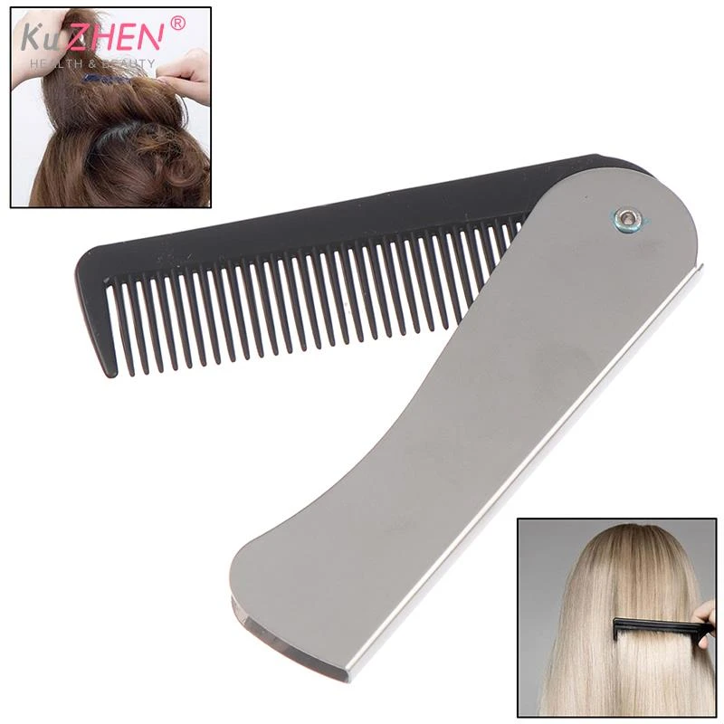 Metal Plastic Portable Travel Hair Comb Brush Foldable Massage Hair Comb  Folding Hair Combs Hairdressing Tools For Men Women|Combs| - AliExpress