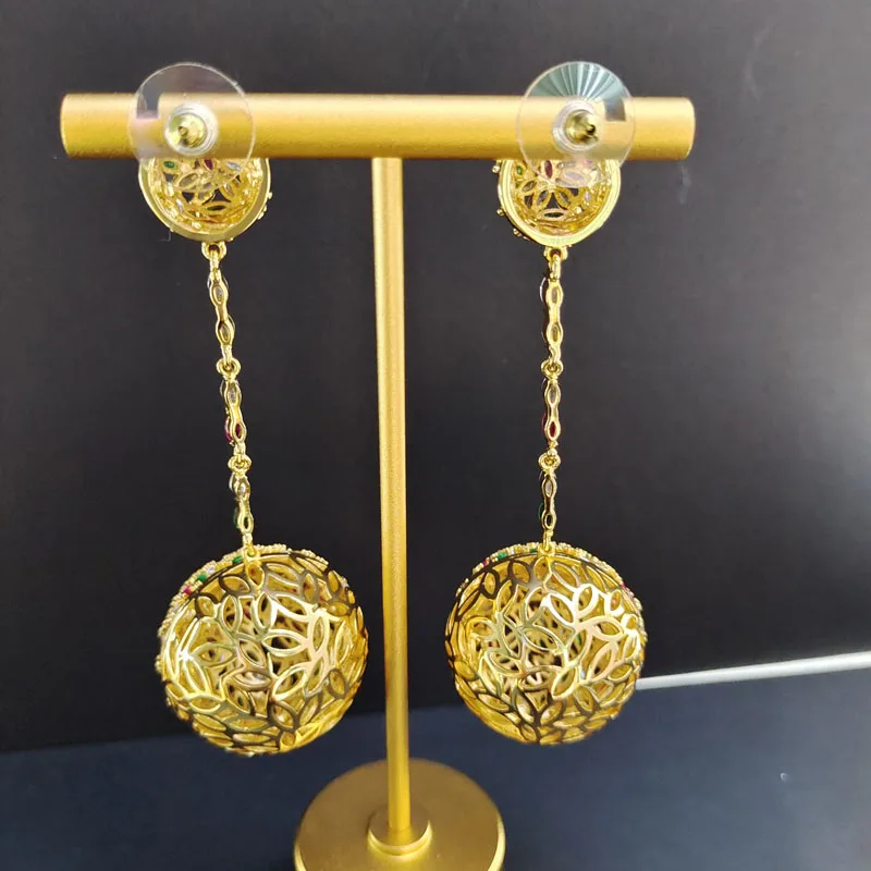 100%  Original Design Dazzdelic AAA Cubic Zirconia Classic Dropping Ball Earring For Women Dating And Party