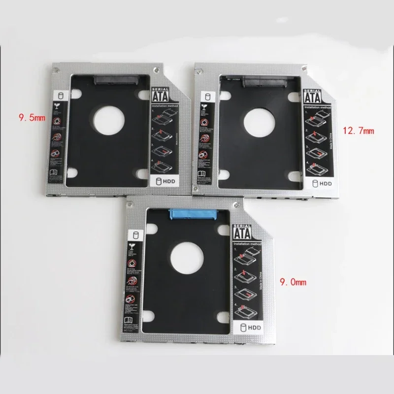 9.5mm 12.7mm Aluminum 2nd Second HDD Caddy SATA 3.0 for 2.5'' SSD DVD CD-ROM Enclosure Adapter Hard Disk Drive