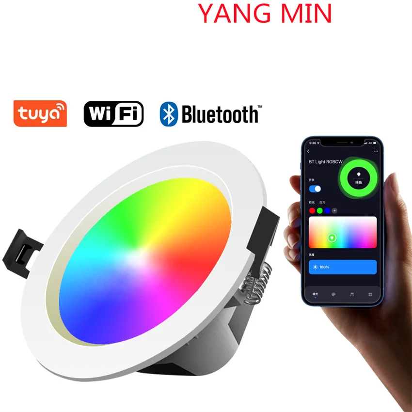 

Wifi+bluetooth RGBCCT Tuya Recessed Ceiling Rgbw Rgb Led Down Lights Smart LED Downlights