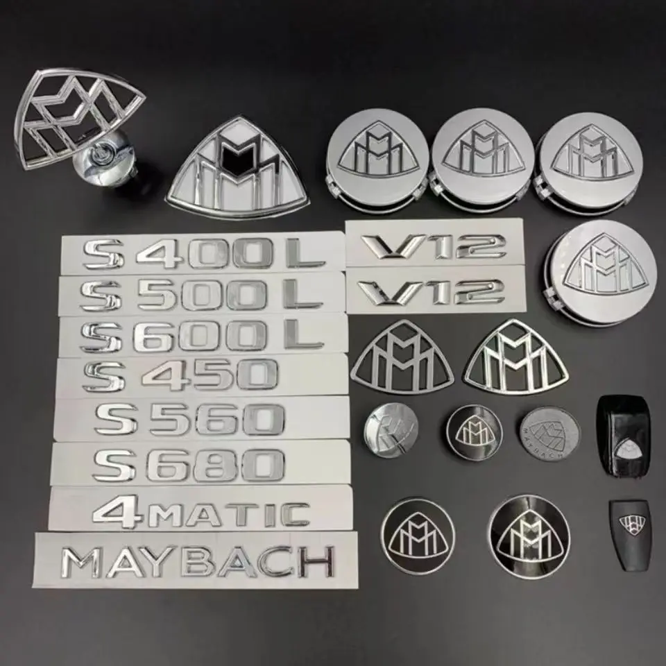 

Для Maybach Hood Lay Stand Logo S500 S600 V12, значок для бокового крыла багажника, эмблема для руля
